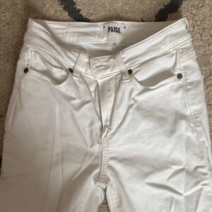 PAIGE hoxton white jeans raw hem like new size 25